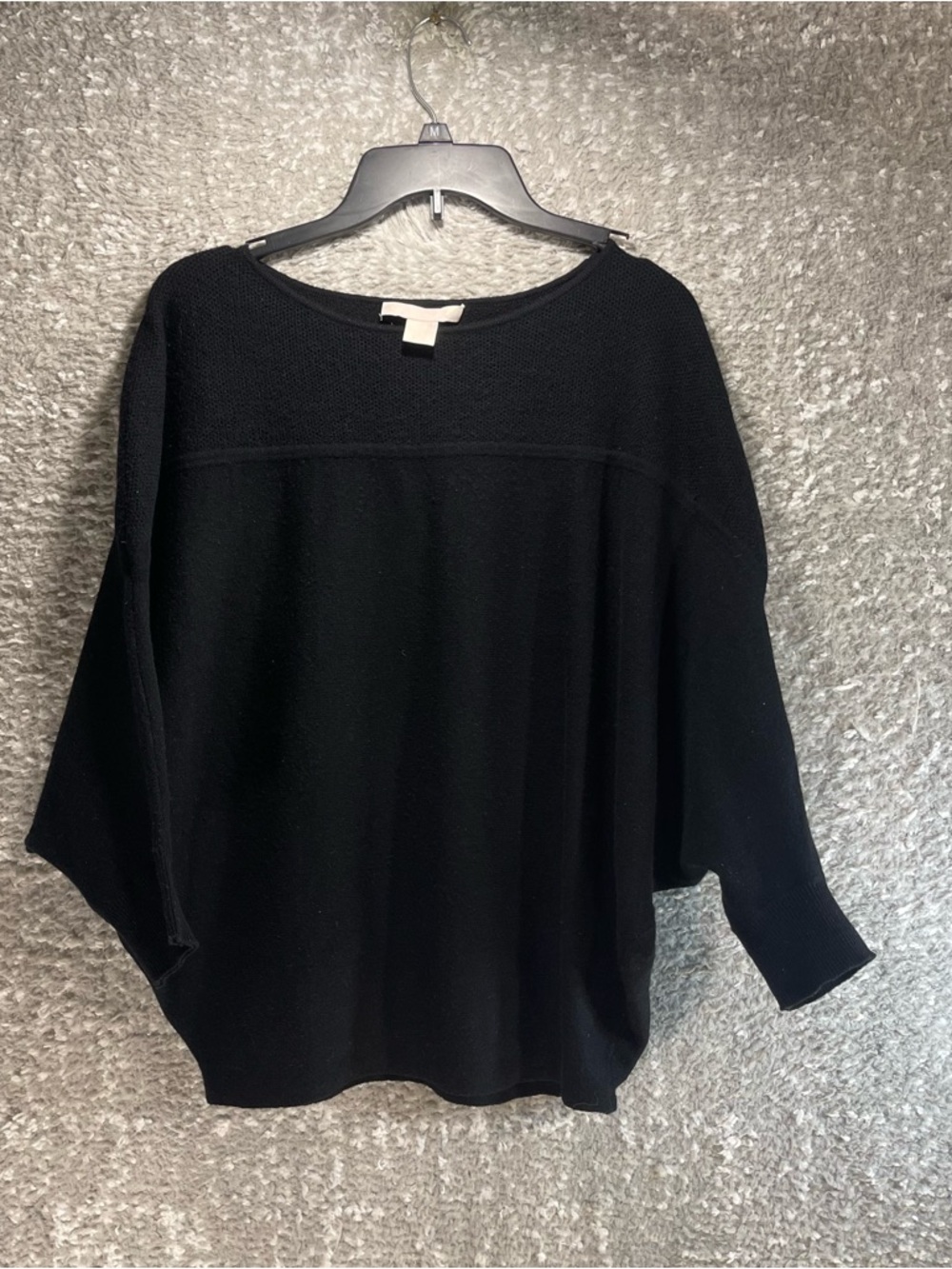 The Cashmere Project Sweater Womens XS Black Cashmere Dolman Sleeve Relax Preppy